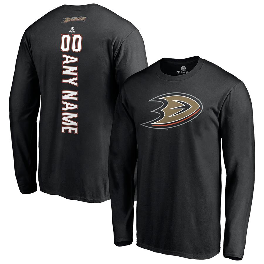 Anaheim Ducks Fanatics Branded Any Name & Number Playmaker Long Sleeve T-Shirt - Black