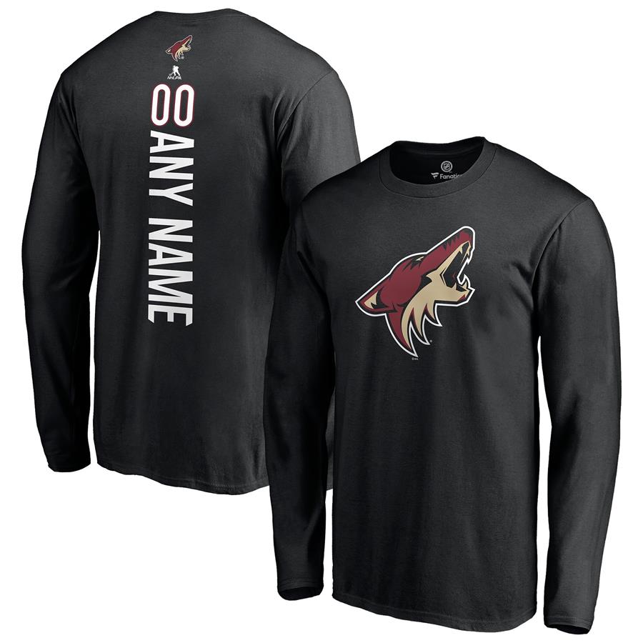 Arizona Coyotes Fanatics Branded Any Name & Number Playmaker Long Sleeve T-Shirt - Black