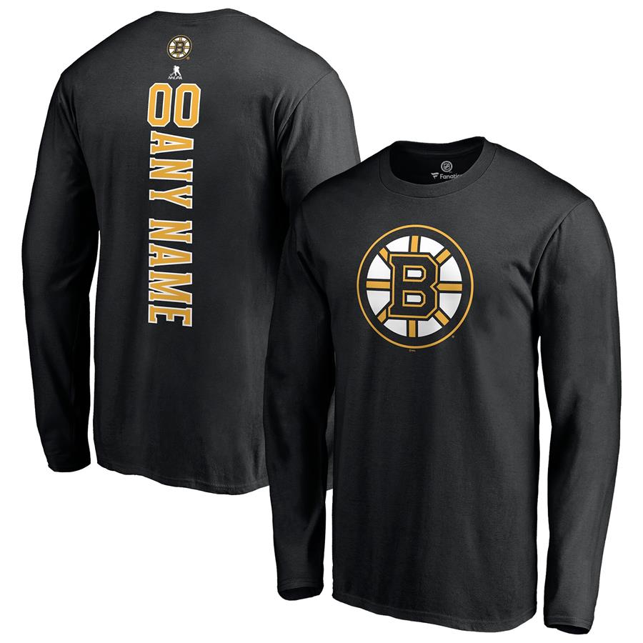 Boston Bruins Fanatics Branded Any Name & Number Playmaker Long Sleeve T-Shirt - Black