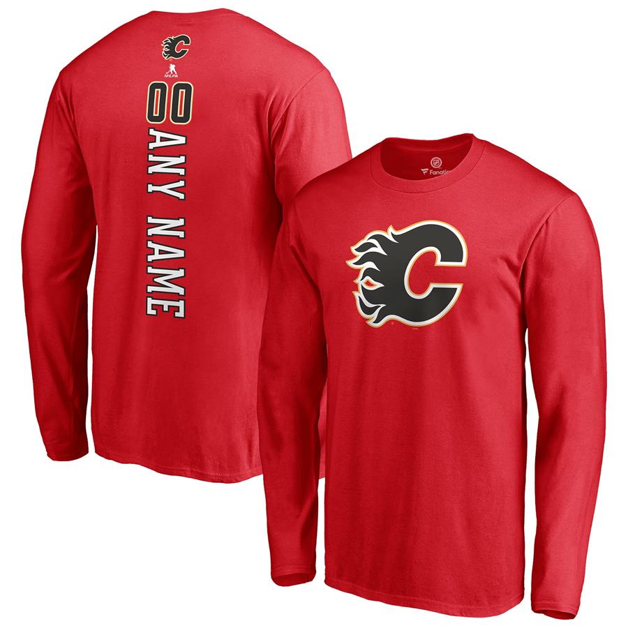 Calgary Flames Fanatics Branded Any Name & Number Playmaker Long Sleeve T-Shirt - Red