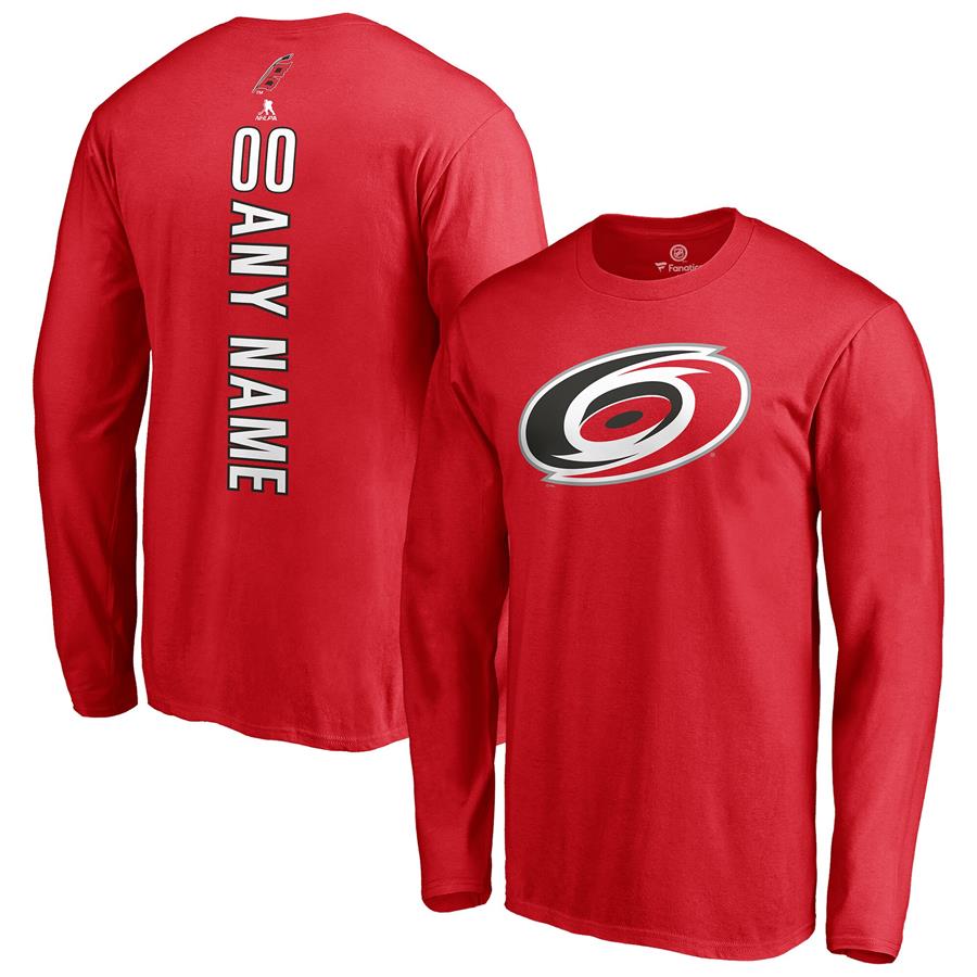 Carolina Hurricanes Fanatics Branded Any Name & Number Playmaker Long Sleeve T-Shirt - Red