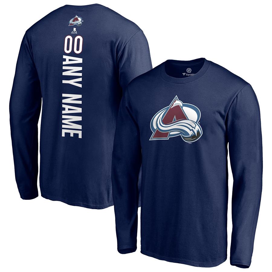 Colorado Avalanche Fanatics Branded Any Name & Number Playmaker Long Sleeve T-Shirt - Navy