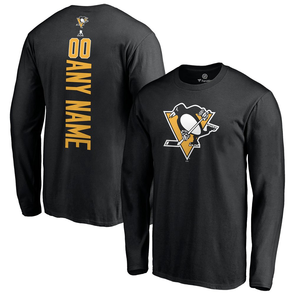 Pittsburgh Penguins Fanatics Branded Any Name & Number Playmaker Long Sleeve T-Shirt - Black