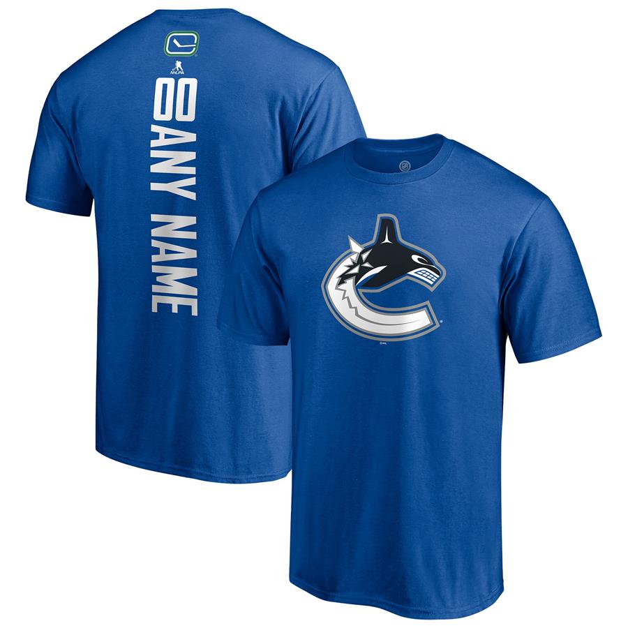 Vancouver Canucks Fanatics Branded Any Name & Number Playmaker T-Shirt - Royal