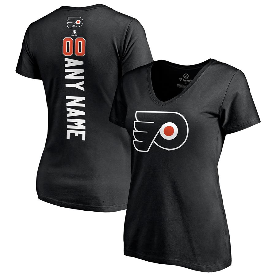 Philadelphia Flyers Fanatics Branded Women's Any Name & Number Playmaker V-Neck T-Shirt - Black