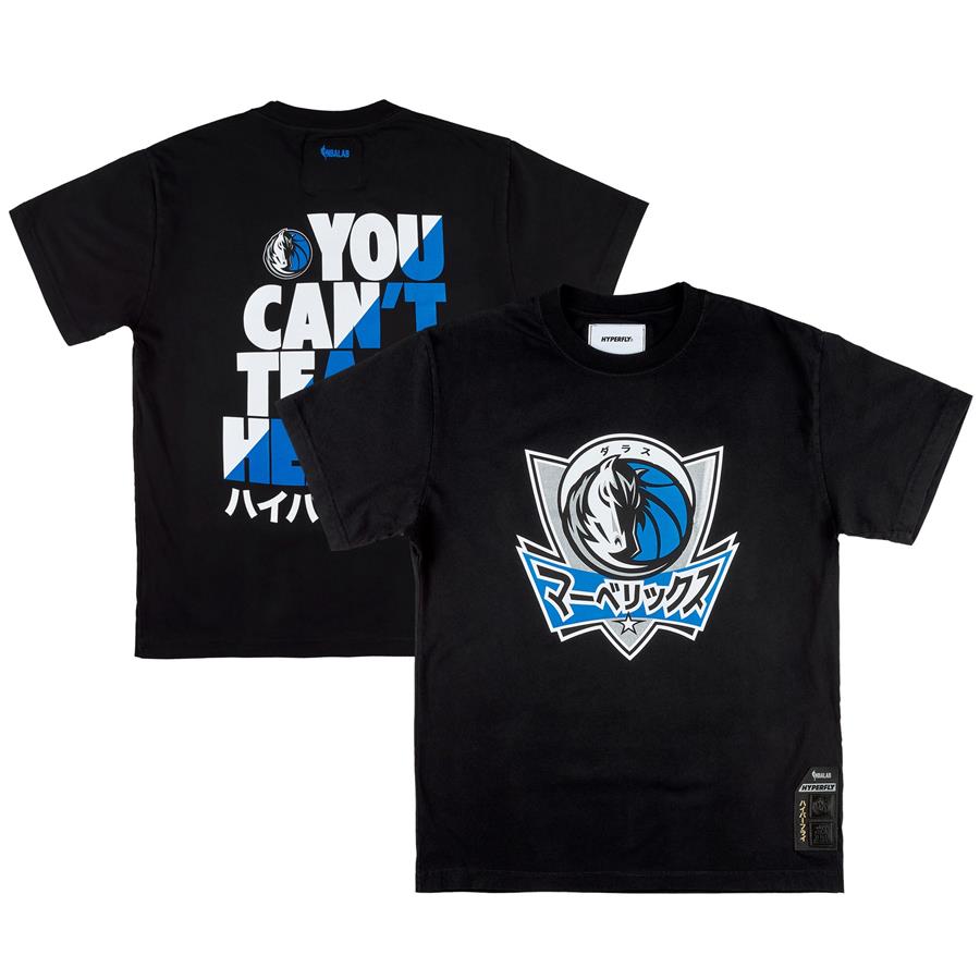 Dallas Mavericks NBA x Hyperfly Katakana T-Shirt - Black