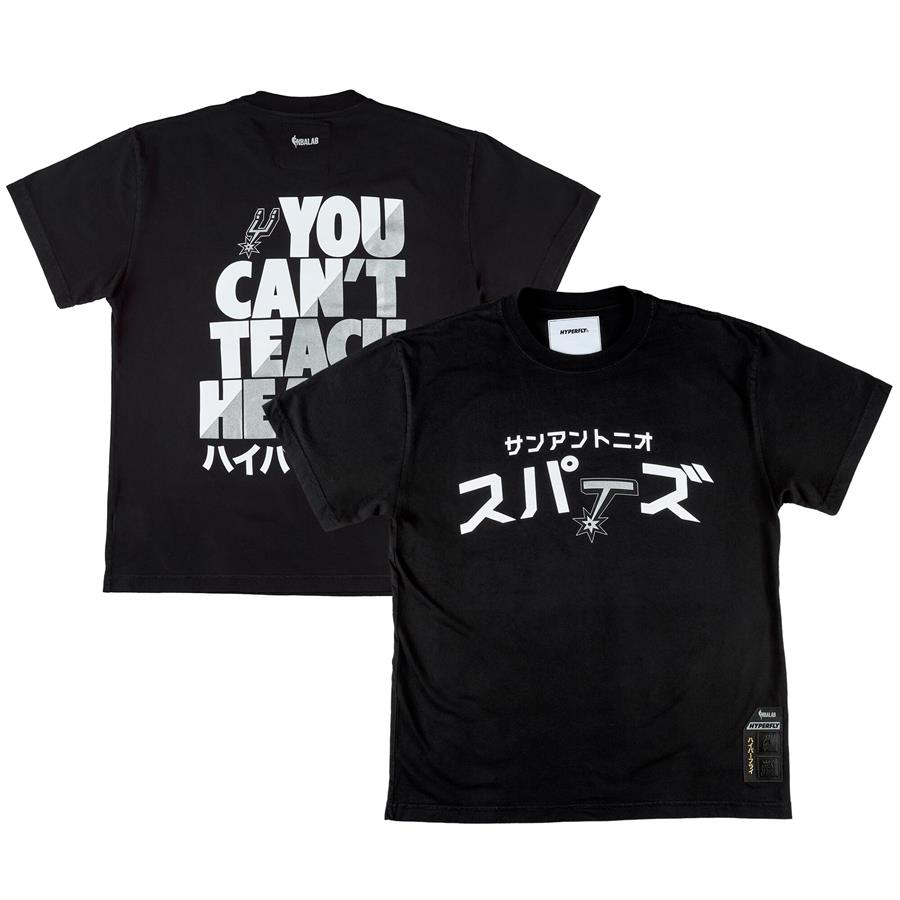 San Antonio Spurs NBA x Hyperfly Katakana T-Shirt - Black