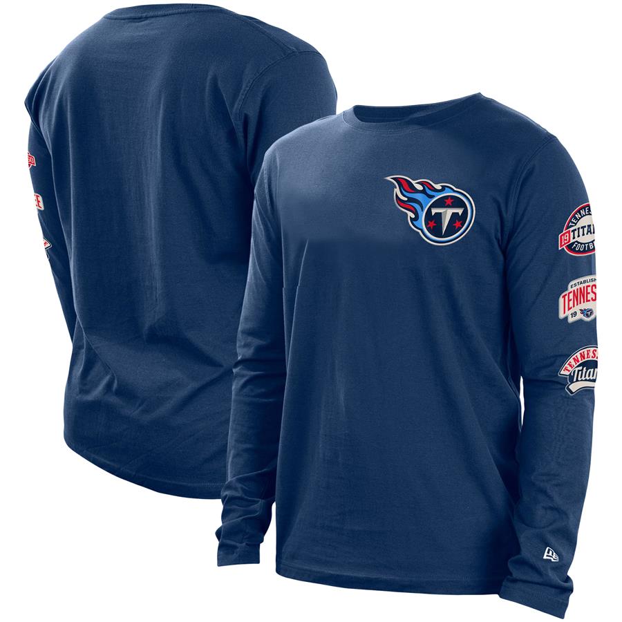 Tennessee Titans New Era Hype 2-Hit Long Sleeve T-Shirt - Navy