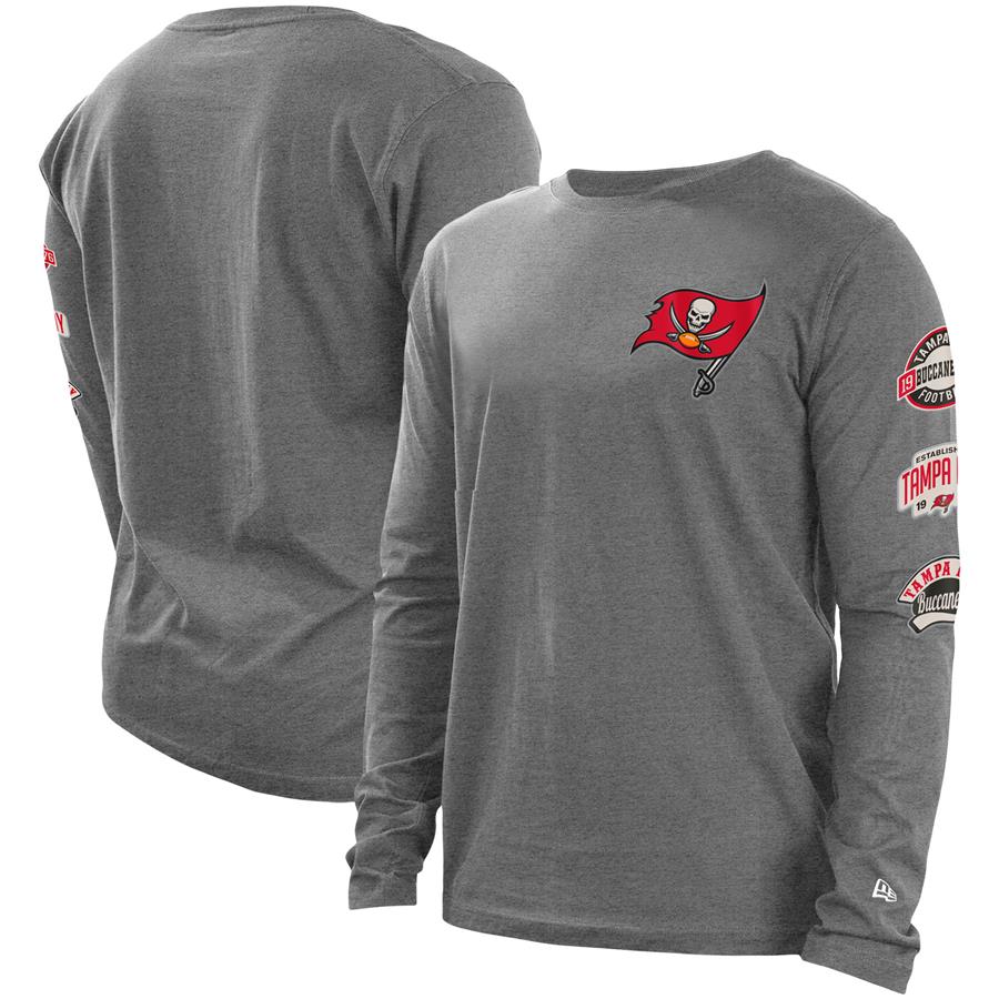 Tampa Bay Buccaneers New Era Hype 2-Hit Long Sleeve T-Shirt - Heathered Gray