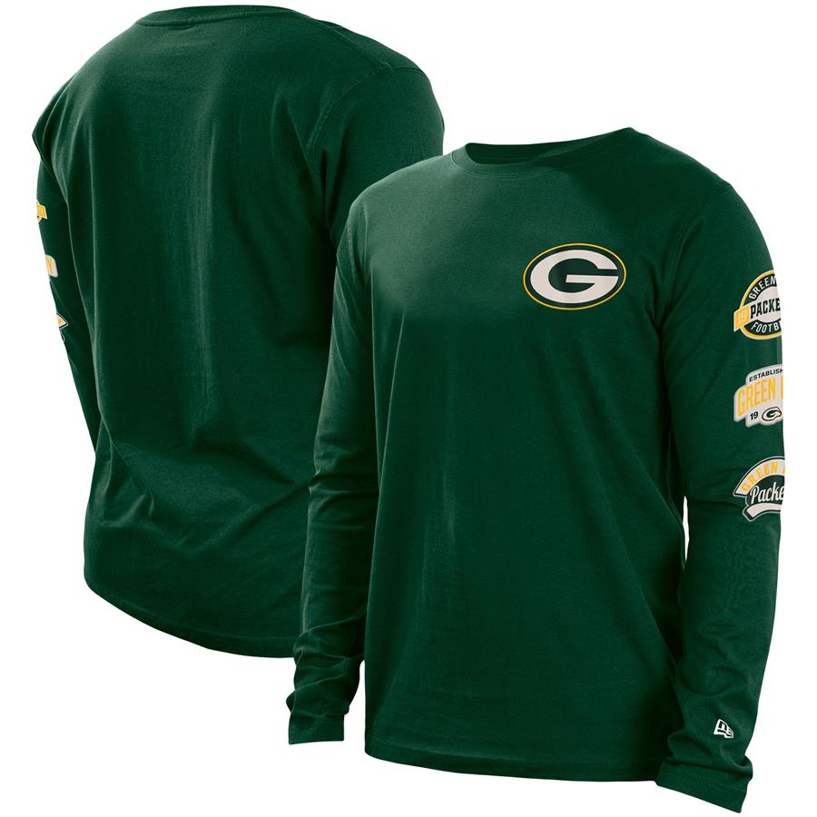 Green Bay Packers New Era Hype 2-Hit Long Sleeve T-Shirt - Green