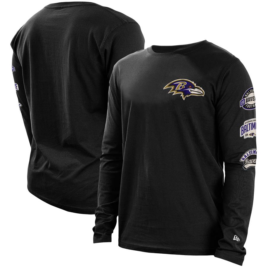 Baltimore Ravens New Era Hype 2-Hit Long Sleeve T-Shirt - Black