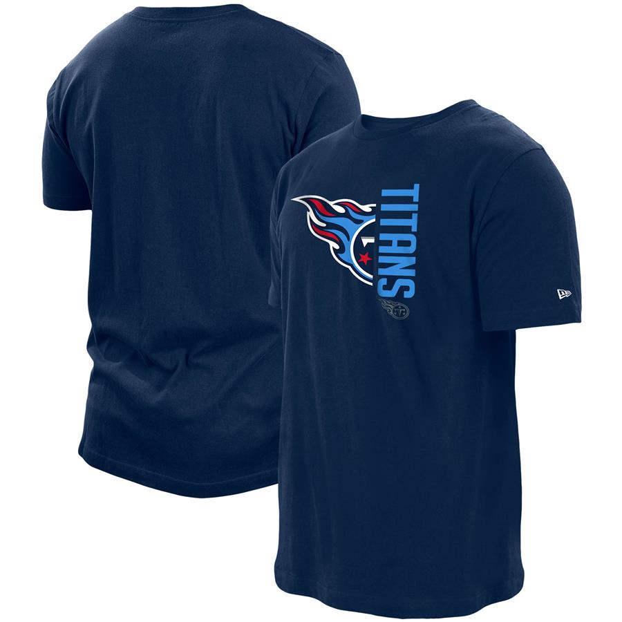 Tennessee Titans New Era Split Logo 2-Hit T-Shirt - Navy