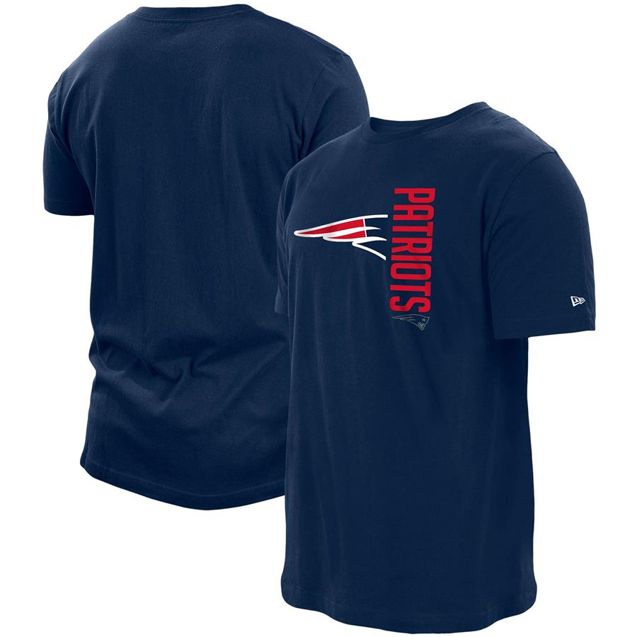 New England Patriots New Era Split Logo 2-Hit T-Shirt - Navy