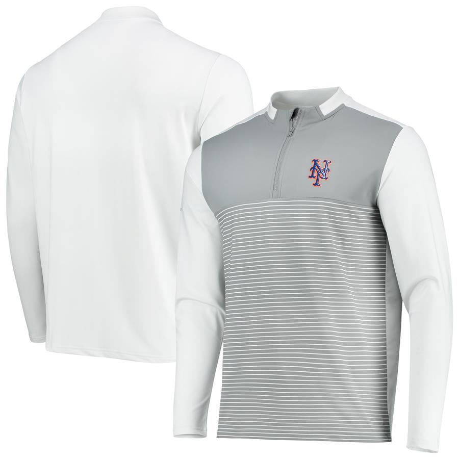 New York Mets Levelwear Insignia Wade Half-Zip Jacket - White