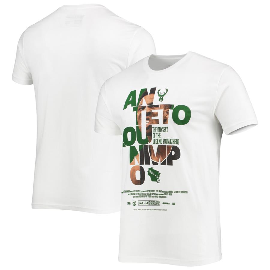 Giannis Antetokounmpo Milwaukee Bucks Check the Credits Player T-Shirt - White