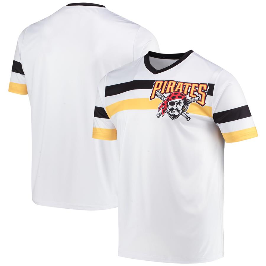 Pittsburgh Pirates Stitches Cooperstown Collection V-Neck Jersey - White