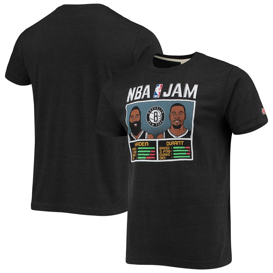 James Harden & Kevin Durant Brooklyn Nets Homage NBA Jam T-Shirt - Heathered Charcoal
