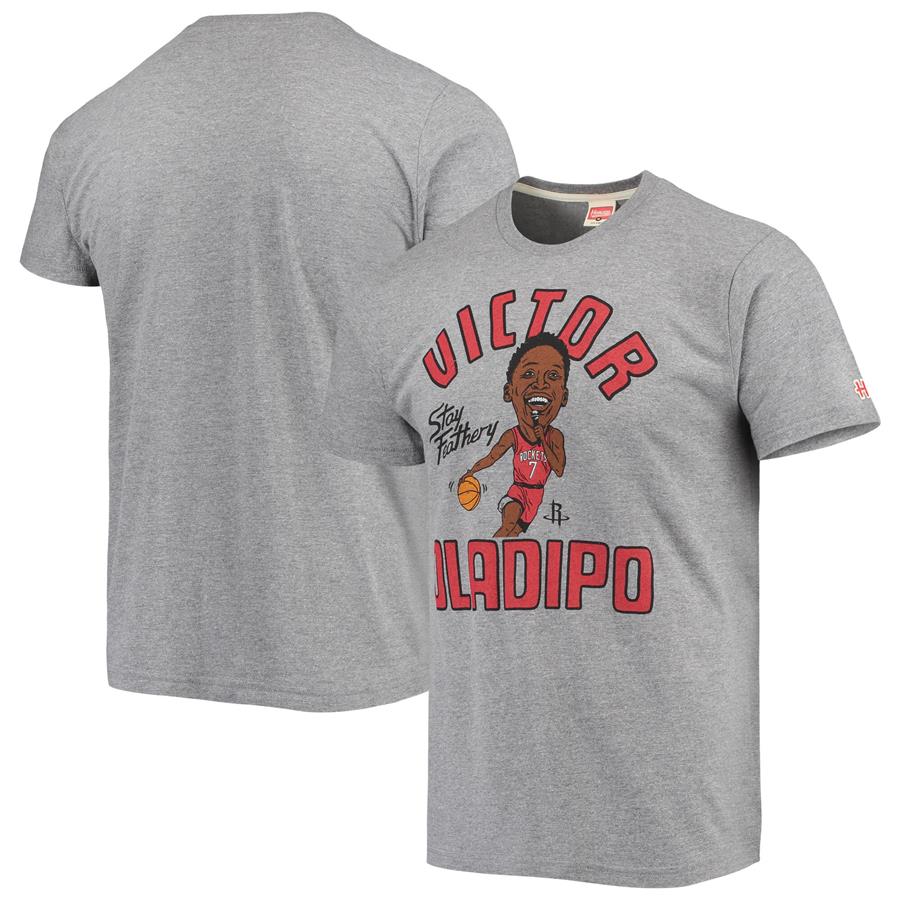 Victor Oladipo Houston Rockets Homage Caricature Tri-Blend T-Shirt - Heathered Charcoal