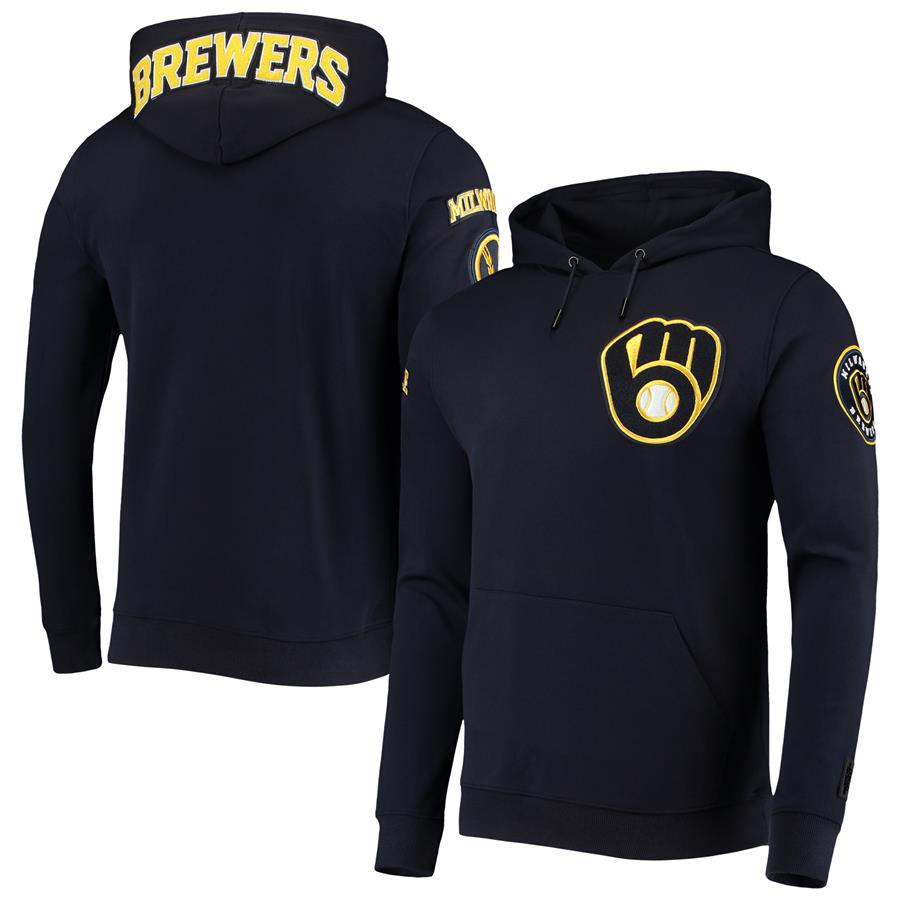 Milwaukee Brewers Pro Standard Team Logo Pullover Hoodie - Navy