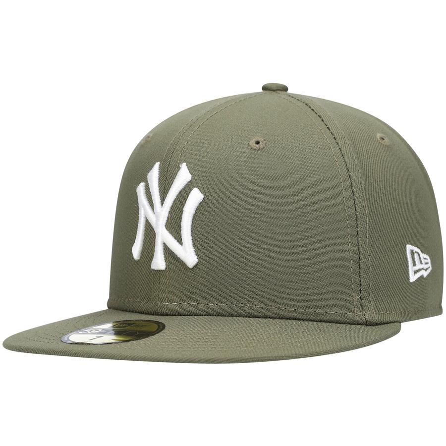 New York Yankees New Era Logo White 59FIFTY Fitted Hat - Olive
