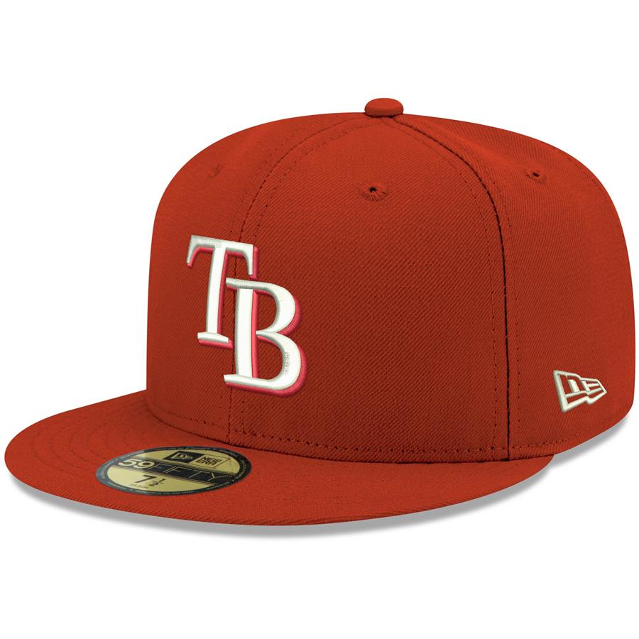 Tampa Bay Rays New Era Logo White 59FIFTY Fitted Hat - Red