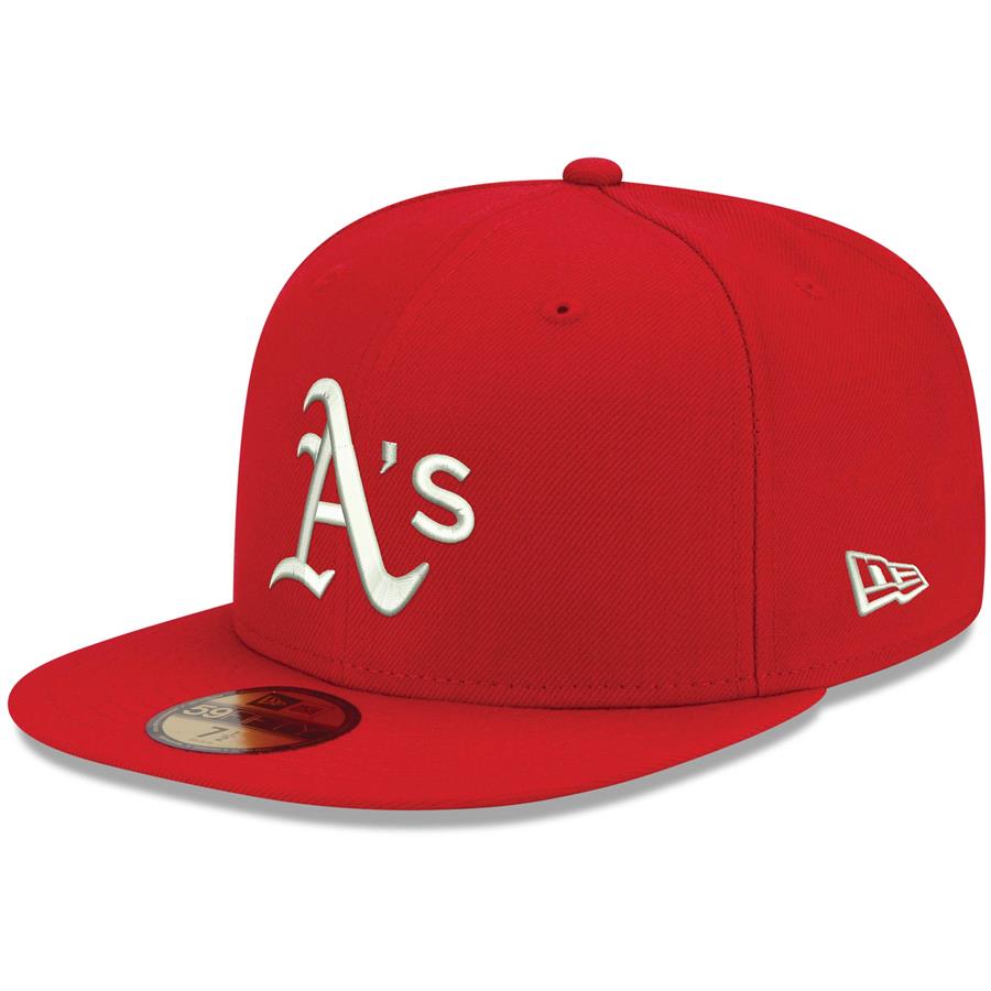 Кепка Oakland Athletics New Era Logo White 59FIFTY Fitted (красный)