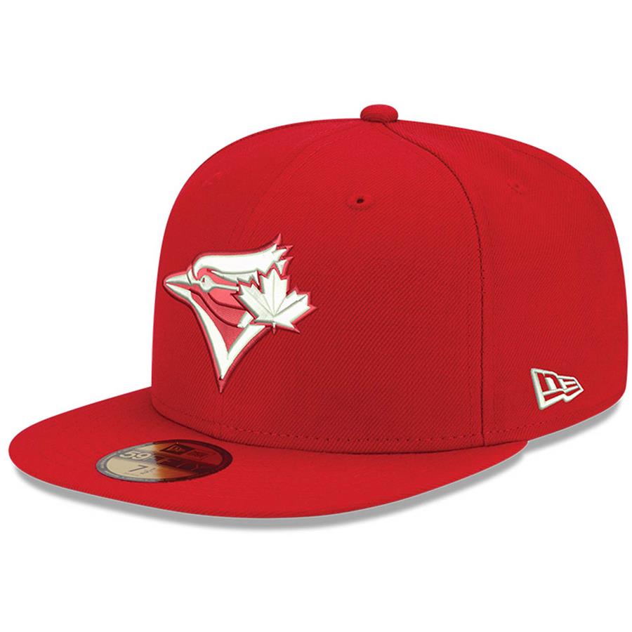 Toronto Blue Jays New Era Logo White 59FIFTY Fitted Hat - Red