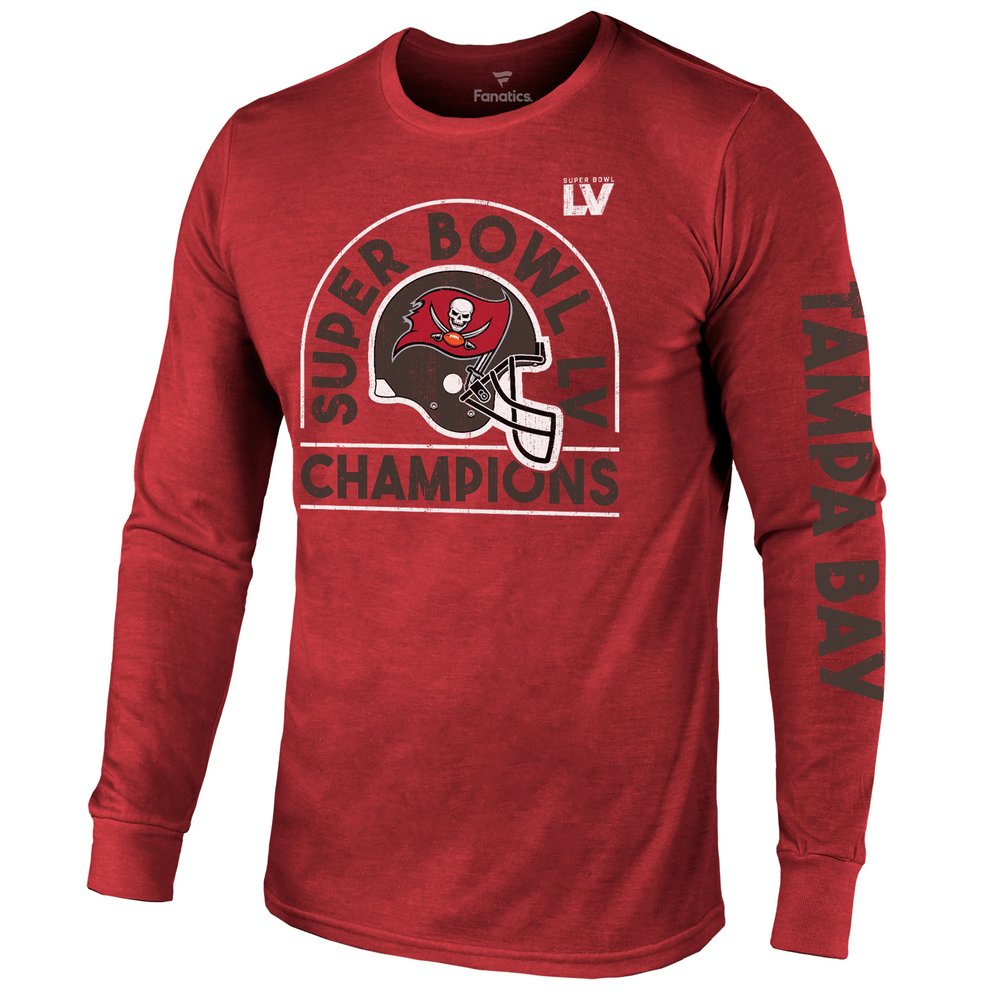 Tampa Bay Buccaneers Fanatics Branded Super Bowl LV Champions Lateral Long Sleeve T-Shirt - Red