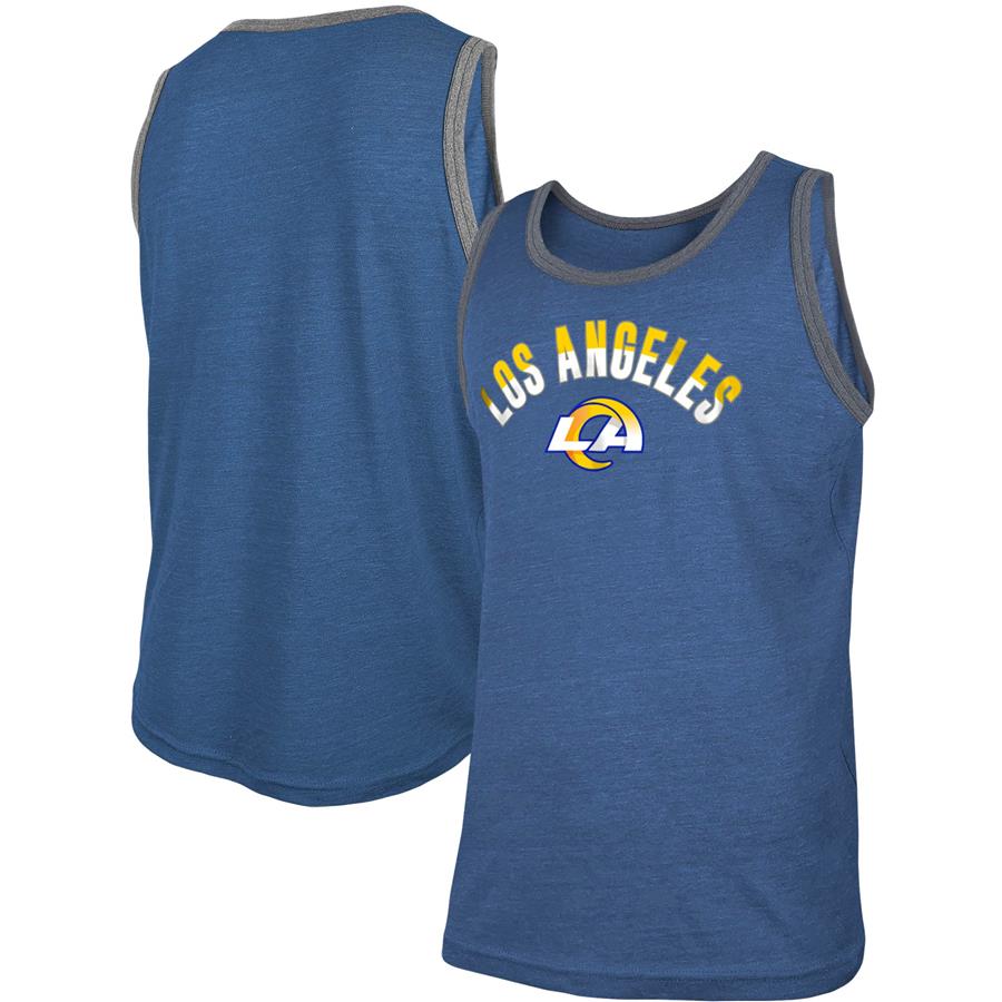 Los Angeles Rams New Era Ringer Tri-Blend Tank Top - Heathered Royal
