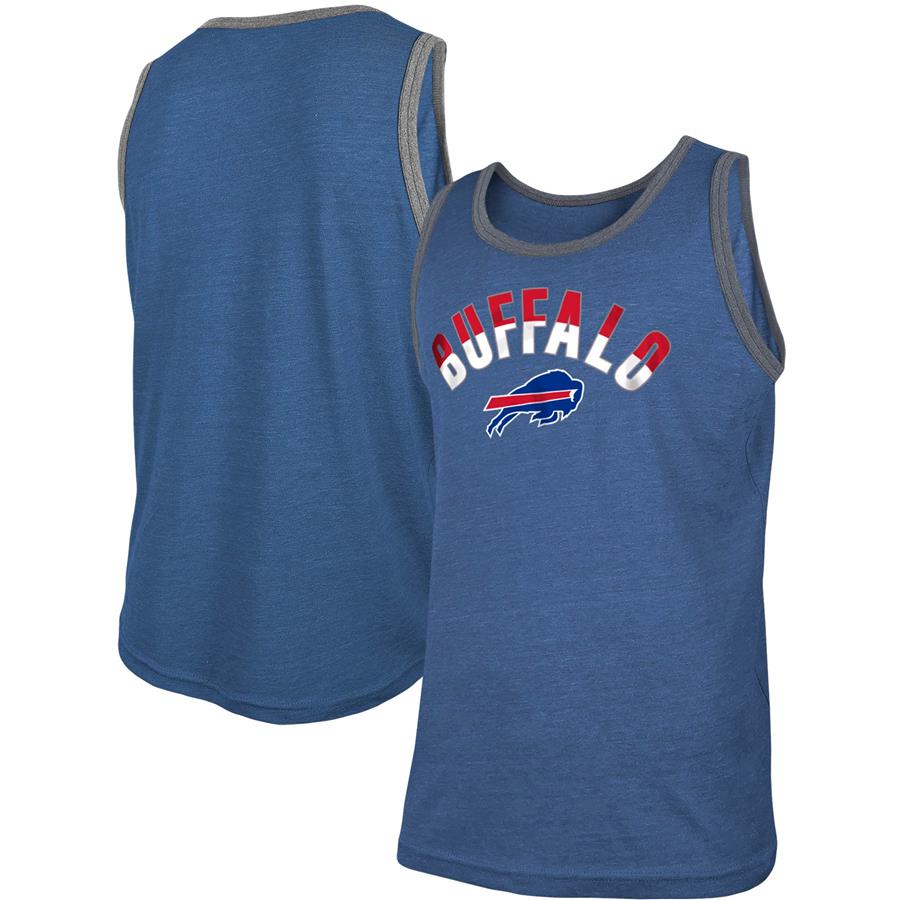Buffalo Bills New Era Ringer Tri-Blend Tank Top - Heathered Royal