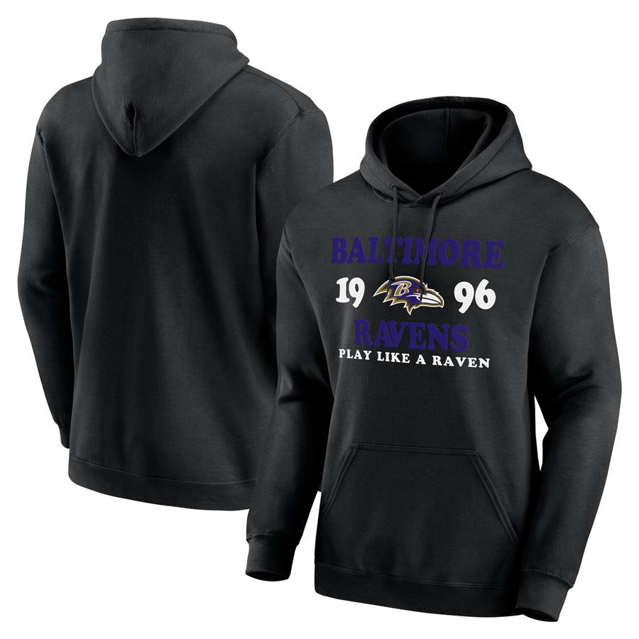 Baltimore Ravens Fierce Competitor Pullover Hoodie - Black