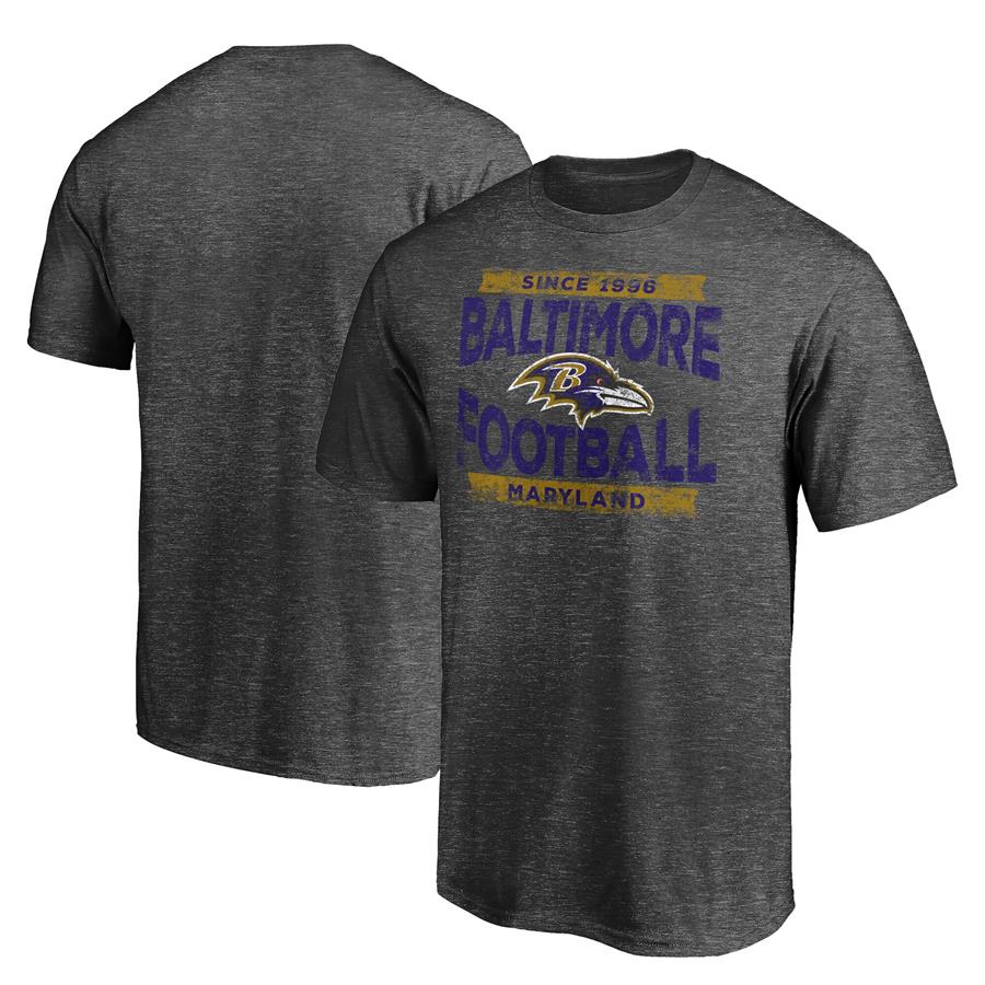 Baltimore Ravens Heroic Play T-Shirt - Heathered Charcoal