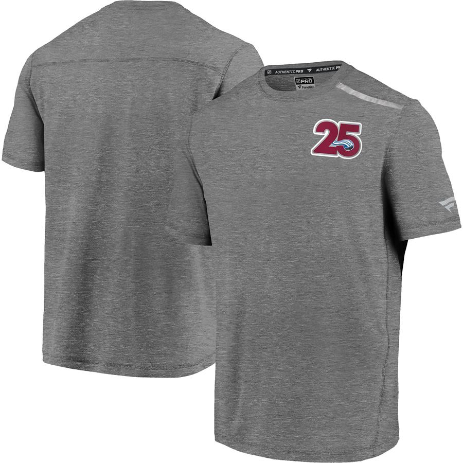 Футболка Colorado Avalanche Fanatics Branded 25th Season Logo (серый меланж)