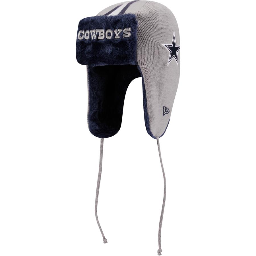 Шапка Dallas Cowboys New Era Helmet Head Trapper (серебристый)