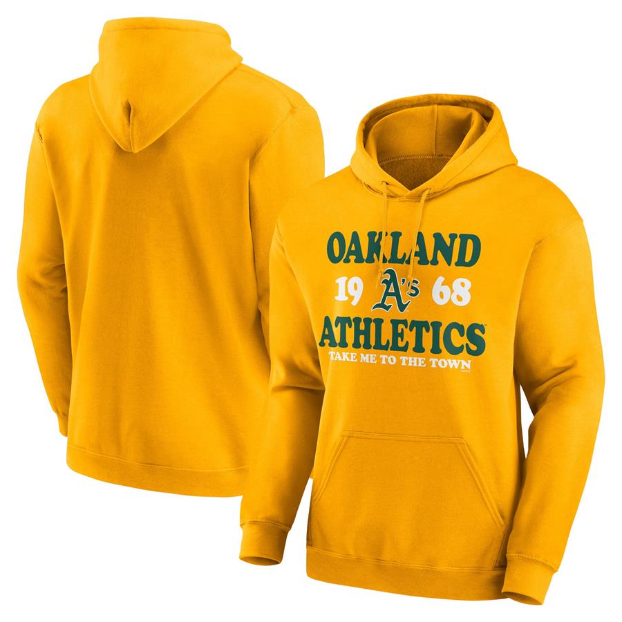 Oakland Athletics Fanatics Branded Fierce Competitor Pullover Hoodie - Gold