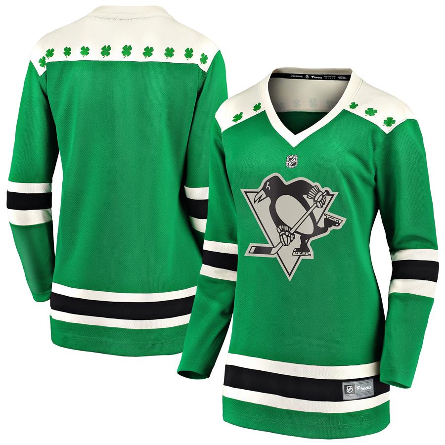 Pittsburgh Penguins Fanatics Branded Women's 2021 St. Patrick's Day Breakaway Jersey - Green