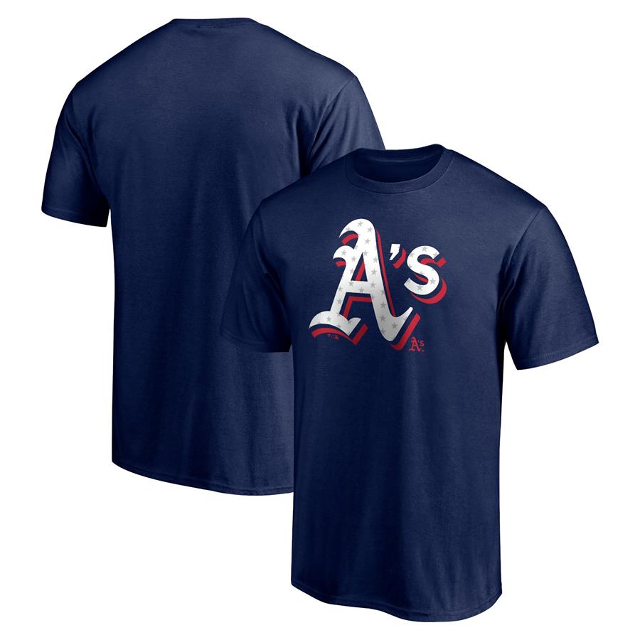 Oakland Athletics Fanatics Branded Red White and Team T-Shirt - Navy