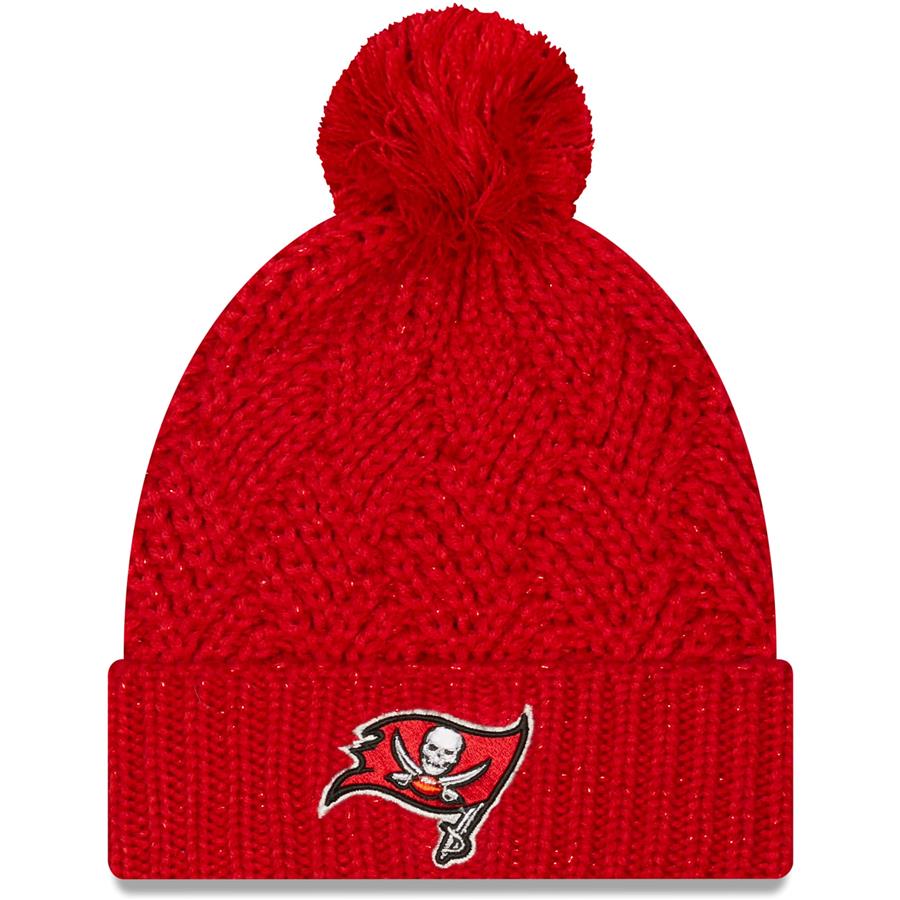 Tampa Bay Buccaneers New Era Women's Brisk Cuffed Knit Hat with Pom - Red