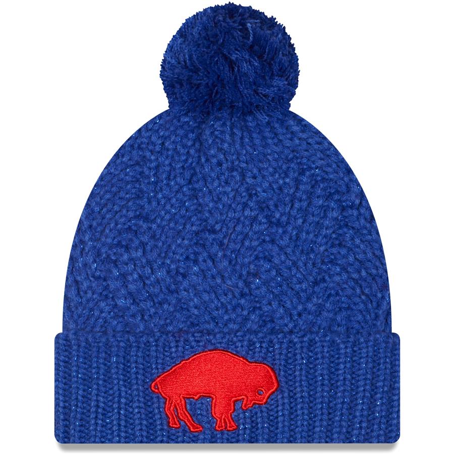 Buffalo Bills New Era Women's Historic Brisk Cuffed Knit Hat with Pom - Royal