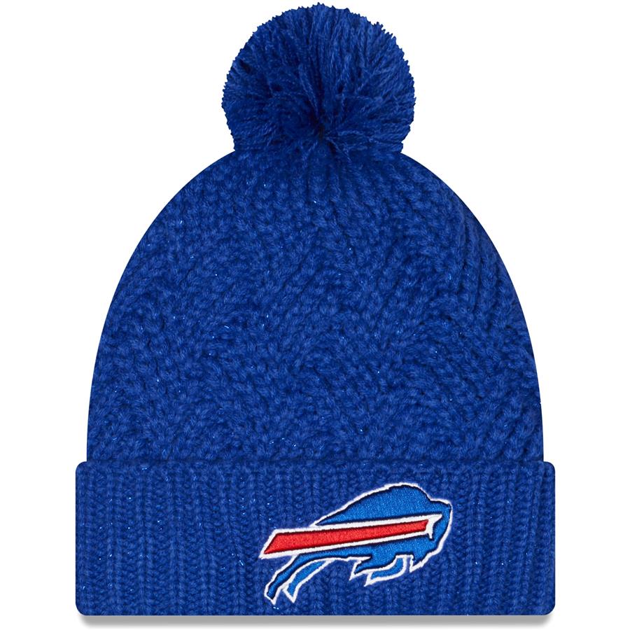 Buffalo Bills New Era Women's Brisk Cuffed Knit Hat with Pom - Royal