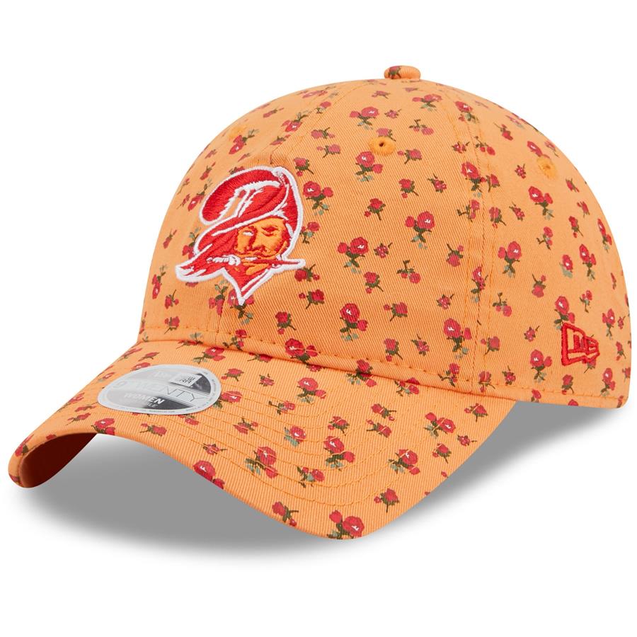 Tampa Bay Buccaneers New Era Women's Floral Historic Logo 9TWENTY Adjustable Hat - Orange