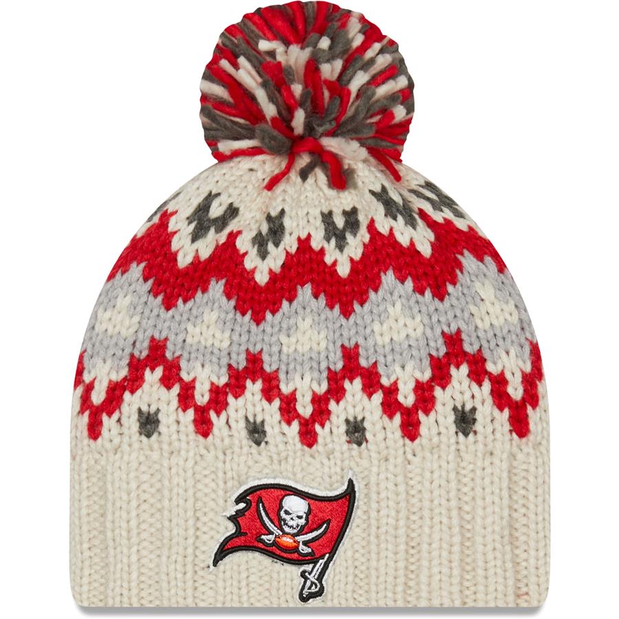 Tampa Bay Buccaneers New Era Women's Frost Knit Hat with Pom - Cream