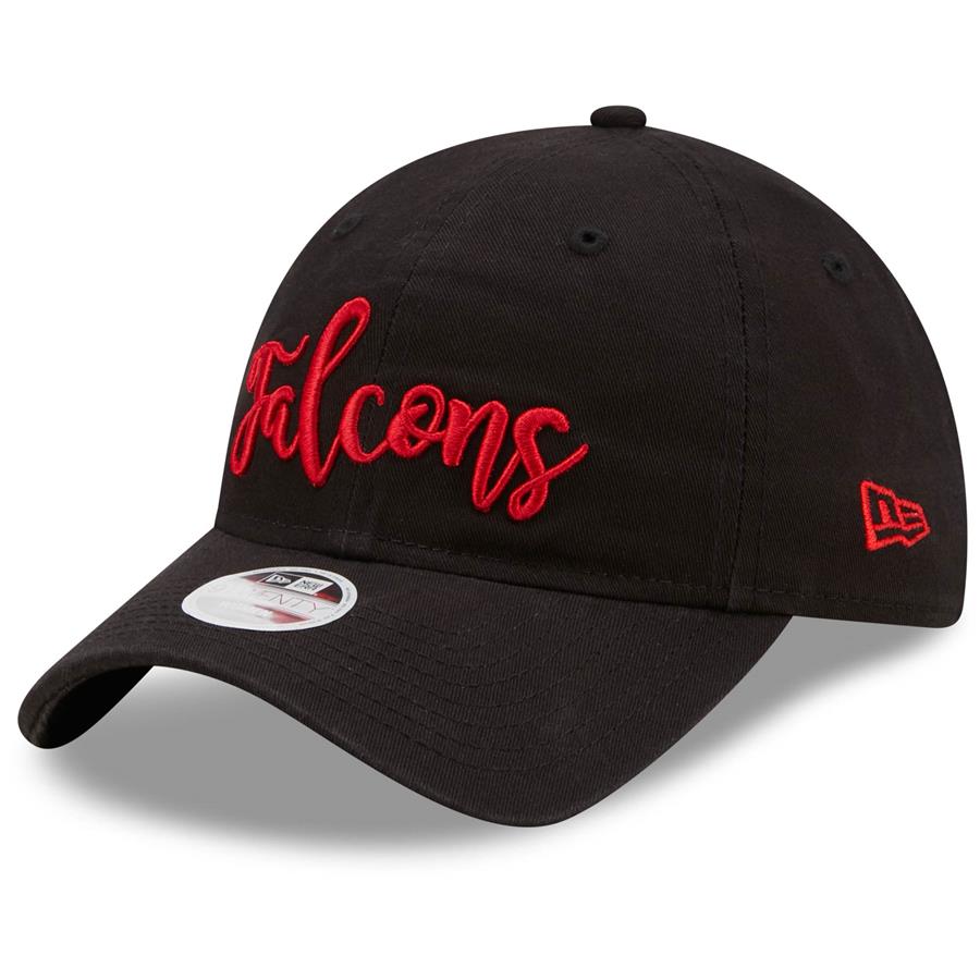 Atlanta Falcons New Era Women's Script 9TWENTY Adjustable Hat- Black