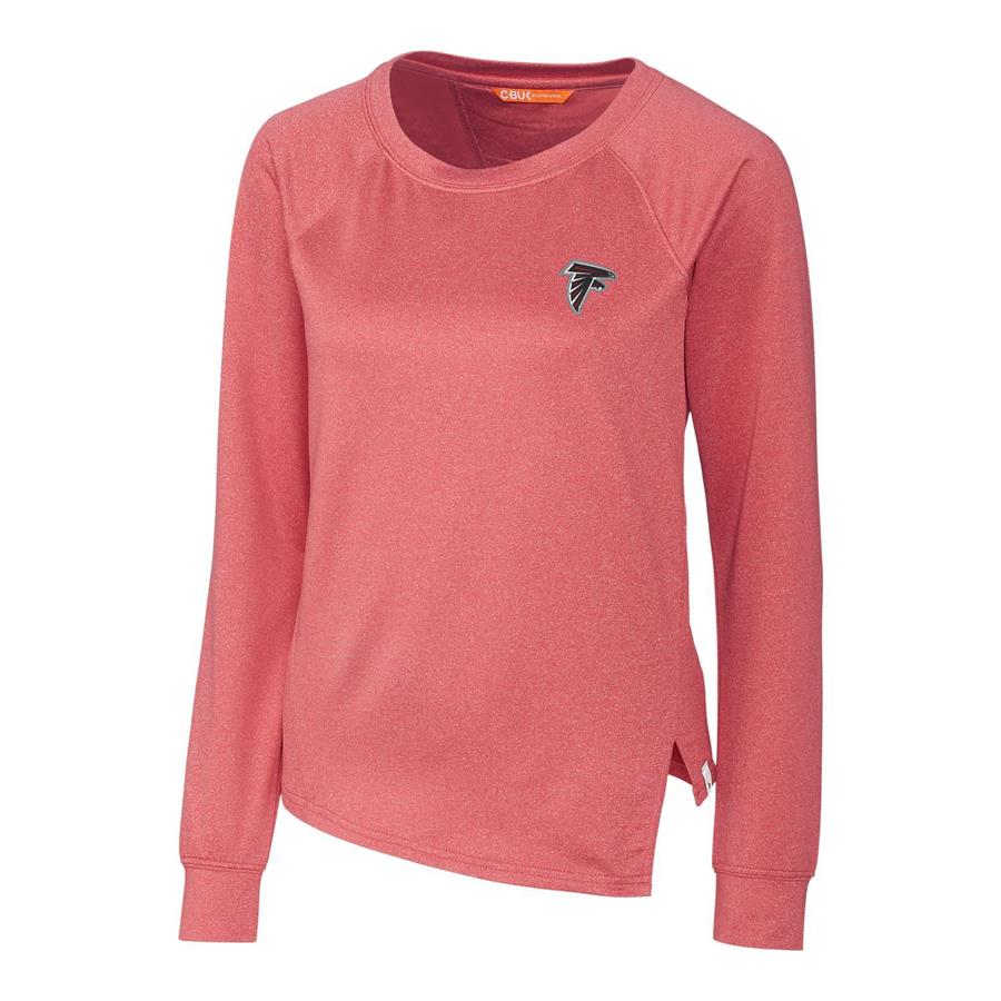 Atlanta Falcons Cutter & Buck Women's Jackson Pullover Sweatshirt - Heathered Red