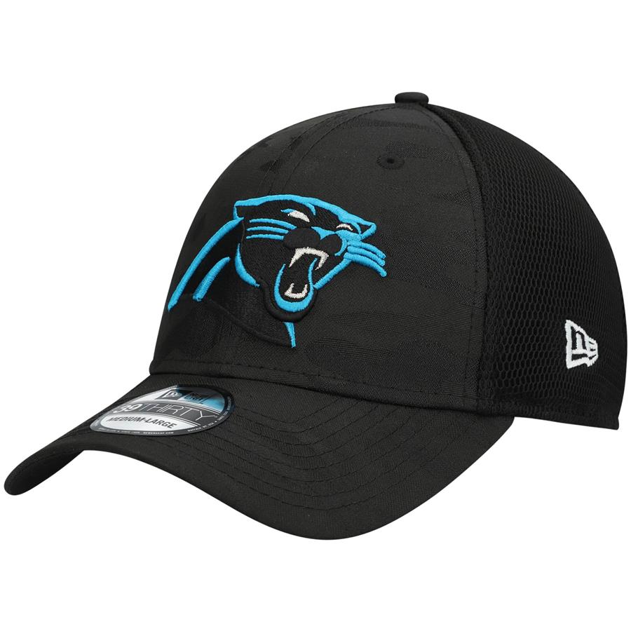 Carolina Panthers New Era Camo Tone 39THIRTY Flex Hat - Black