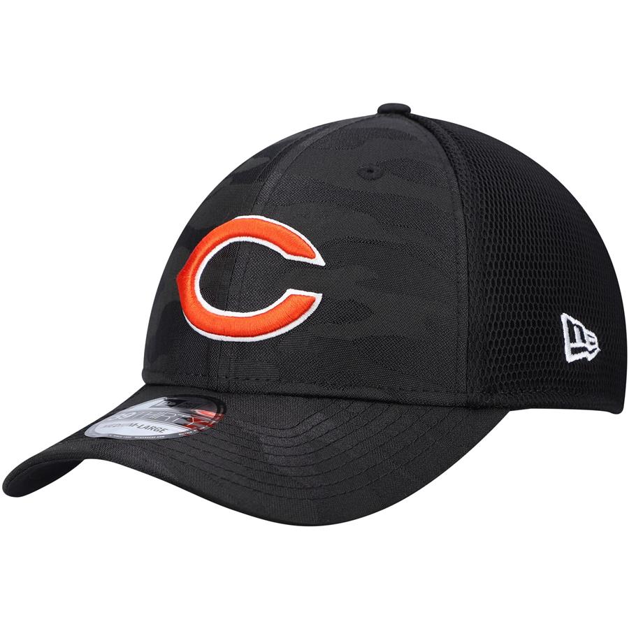 Chicago Bears New Era Camo Tone 39THIRTY Flex Hat - Black