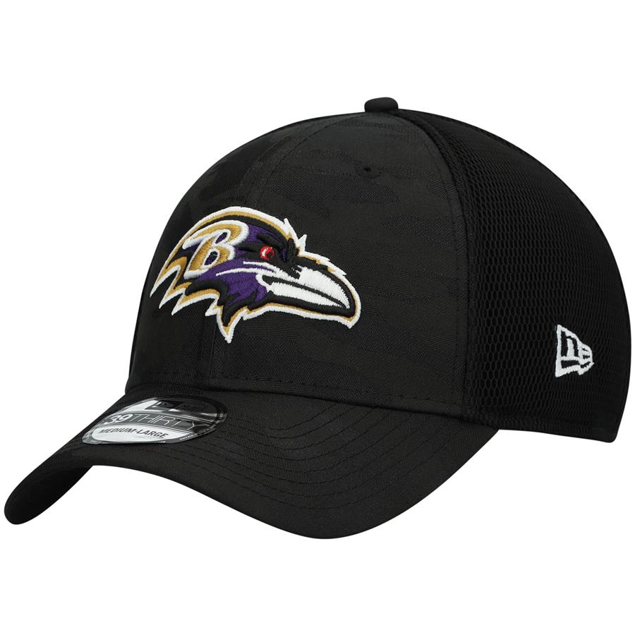 Baltimore Ravens New Era Camo Tone 39THIRTY Flex Hat - Black