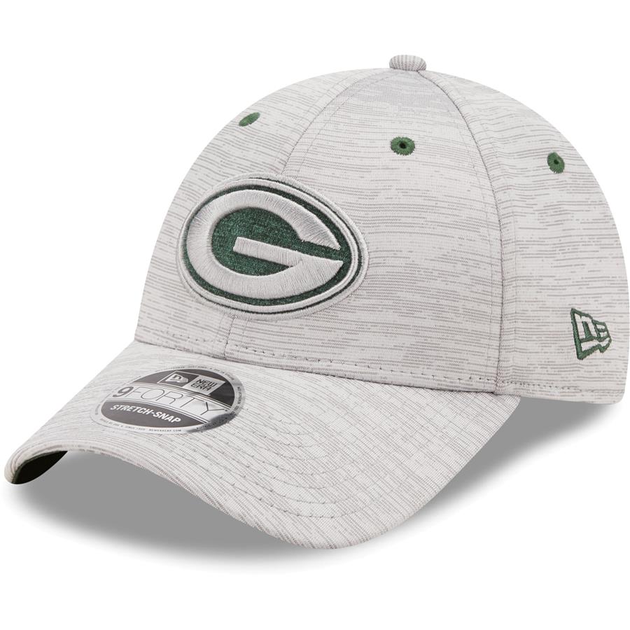 Green Bay Packers New Era Outline 9FORTY Snapback Hat - Gray