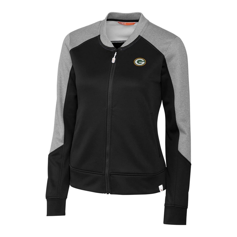 Green Bay Packers Cutter & Buck Women's Pop Fly Full-Zip Jacket - Black