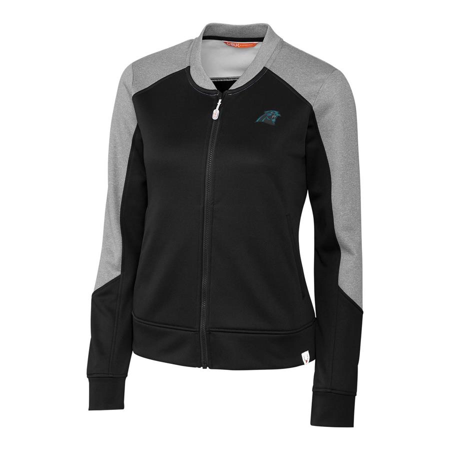Carolina Panthers Cutter & Buck Women's Pop Fly Full-Zip Jacket - Black